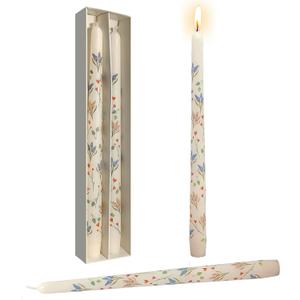 10 Inch Handmade Decal Taper Candles Candlesticks 2 Pack Unscented Long Candles Colored Wax Tapered Candles for Wedding Home Decoration(Hyacinth) (bluepink)