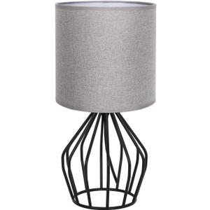HAITRAL Farmhouse Table Lamp - Small Nightstand Lamp for Bedroom, Black Metal Cage Table Lamp for Living Room, Dorm, Office with Hollowed Out Base, Gray HAITRAL Farmhouse Table Lamp - Small Nightstand Lamp for Bedroom, Black Metal Cage Table Lamp for Living Room, Dorm, Office with Hollowed Out Base, Gray