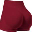 VOYJOY Women Workout Impact Shorts 2.5" Scrunch Butt Lifting Gym Seamless Booty Biker Shorts, Size: Small