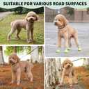 Dog Shoes for Small Medium Dogs, Dog Boots & Paw Protectors with Soft Anti-Slip Rubber Sole, Mesh Breathable Dog Shoes for Winter Snowy Day, Summer Hot Pavement (Green, 35# (0.9"x1.1")(WxL))