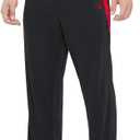 Men's Athletic Pant with Pockets Open Bottom Sweatpants for Men Workout, Exercise, Running (L)