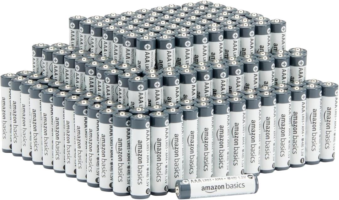Amazon Basics 150-Pack AAA Alkaline Industrial Batteries, 1.5 Volt, 5-Year Shelf Life