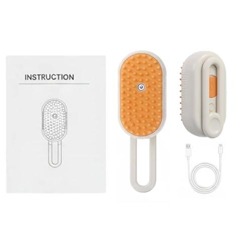 4 in 1 Cat Steam Brush for Shedding, Rechargeable Steam Pet Brush for Dog and Cat, Anti-Static, Massage, Cleaning, Shedding & Combing All In One!(Brown)