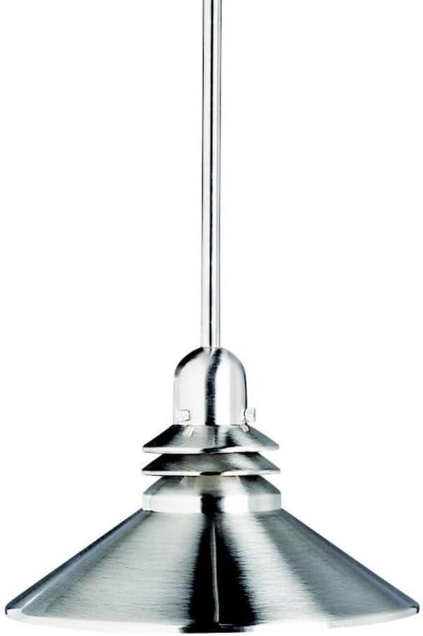 Kichler Grenoble Mini Pendant Light Fixture, Contemporary Kitchen Island Hanging Light with Brushed Nickel Cone Shade, 1-Light 150W Max for Kitchen Island or Dining Room (11" x 8"), 2714NI