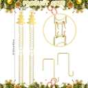 Christmas Card Holder with Over Door Hooks 23.62 Inches Christmas Metal Hanging Picture Display Decorative Wall Photo Display for Window Xmas Tree Decorations Ornament