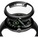 Misxi 2-Pack Shockproof Case with Screen Protector Compatible for Google Pixel Watch 4 (2025) 45mm, Direct Charging High Sensitivity Curved Protective Cover with Tempered Glass for Pixel Watch 4, Black