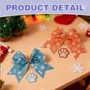 12Pcs Christmas Tree Topper,5.9 * 5.9inch Blue Orange Bow Christmas Ornament Tree Decoration,Santa hat Tree Topper Bow Decorations,Party Tree Topper Festive Window Decorations