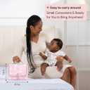 BabbleRoo Baby Changing Pad - Comfortable Portable Changing Pad, Compact, Fits in Any Diaper Bag - Lightweight and Soft with Cute Designs, Convenient Pockets, Extra Head Support  Pink Birdy