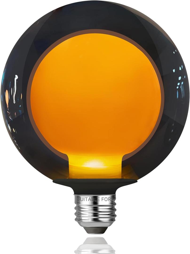 FLSNT G125(G40) Vintage Large Oversized Dimmable LED Edison Bulb, E26 1800K Warm White Extra Big Round Light Bulbs, 4 watt 80LM Decorative Globe Bulbs for Bedroom Living Room Bar and Cafe