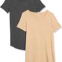 Amazon Essentials Women's Short-Sleeve Scoopneck Tunic, Pack of 2 (XS)