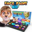 Desire Deluxe Face Painting Kit for Kids - 16 Colors of Non-Toxic, Easy to Use and Hypoallergenic Makeup Face Paint - Professional Halloween Makeup Kit, Birthday Activities for Kids Party
