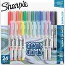 Sharpie Permanent Markers, Mystic Gems Special Edition Pack, Ultra Fine Point, Assorted Colors, 24 Count - Arts & Crafts, Office Supplies