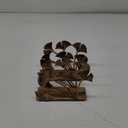 OwlGift Set of 2 Modern Ginkgo Leaves Design Napkin Holder for Tables, Metal Paper Napkin Storage for Kitchen, Stylish Paper Towel Dispenser, Mail Letter Sorter Rack, Document File Organizer  Bronze