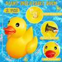 Hungdao 2 Pack 4 Feet Giant Inflatable Duck Huge Rubber Duck Large Blow up Pool Float for Summer Beach Swimming Pool Carnival Birthday Party Parade Decoration (Yellow)