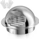 Hon&Guan 4'' Dryer Vent Cover, 304 Stainless Steel EXhaust Vent Ventilation Grill Hood for HVAC System-with A Pair of Gloves