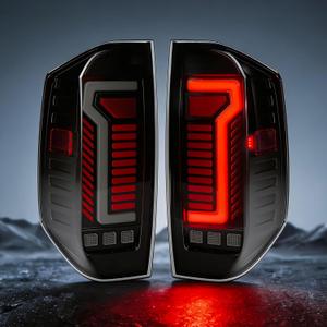 Sequential LED Tail Lights Assembly for 2014-2021 Toyota Tundra, Full LED Rear Lights Kit with Start-Up Animation, Dynamic Turn Signals, Brake Light, Reverse Light - Smoked