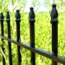 Thealyn Metal Decorative Garden Fence 24" Wide x 24" High (5 Panels, Total Length 10 feet), Metal Border Folding Fence, Landscape Fencing Dog Fence Pet Fence for Flower Bed, Yard, Animal Barrier