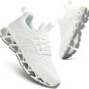 Wrezatro Women's Slip on Walking Running Shoes Blade Tennis Casual Fashion Sneakers Comfort Non Slip Work Sport Athletic Trainer White US 11