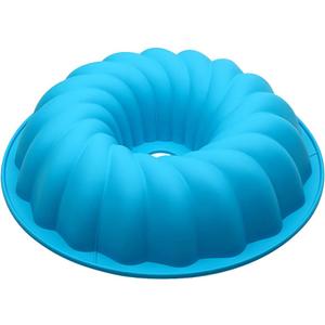 Alimat PluS Silicone Cake Pan 6 Cup, Round Fluted Cake Mold 9.8 Inch, Tube Cake Pan Silicone Baking Molds for Jello, Gelatin, Pound Cake