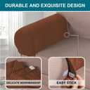 Turquoize Stretch Armrest Covers for Chairs and Sofas Couch Arm Covers for Sofa Spandex Jacquard Armrest Cover Anti-Slip Furniture Protector Armchair Slipcovers for Recliner Set of 2, Caramel