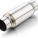 Exhaust Resonator 3" Inlet, A-KARCK 3" Inlet 3" Outlet 12" Overall Length Muffler Resonator Deep Tone Clear Up Rasp