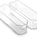 BINO | Stackable Storage Bins, Small - 2 Pack | THE STACKER COLLECTION | Clear Plastic | Built-In Handles | BPA-Free | Containers for Organizing Kitchen Pantry | Multi-Use Organizer