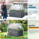 Quictent Raised Garden Bed Galvanized Raised Beds for Gardening Vegetables with Cover 4x3x2 ft Tall Metal Planter Box Outdoor Use (Clear)