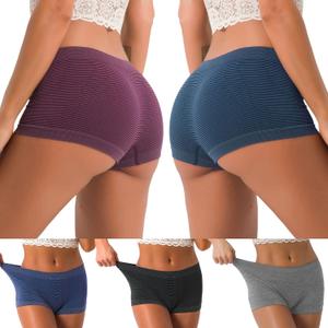 DEEP TOUCH Women Boyshort Underwear Seamless Boxer Panties Breathable Stretch Boxer Briefs for Ladies 5 Pack (M)