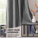 JIUZHEN Grey Velvet Curtains 84 inches for Living Room - Thermal Insulated Room Darkening Grommet Thick Velvet Window Drapes for Bedroom/Dining Room, Set of 2 with Tiebacks, W52 x L84