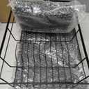 Kmiectse Dish Drying Rack - Space-Saving Small Dish Rack for Kitchen Counter, Rust-Resistant Kitchen Drying Rack, Compact Dish Drainer Organizer with Utensil Holder for Home Kitchen, Black