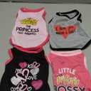 Pistha 4 Pack Dog Shirts Summer Printed Puppy Clothes Cute Sleeveless Pet T Shirts Dog Clothes for Small Medium Dogs Cats Girl(S)
