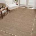 Neutral Indoor Outdoor Small Easy Jute Rug 3x5 Modern Washable Bedroom Rug Non Slip Outdoor Patio Throw Carpet Entryway Easy Jute Rugs for Porch Kitchen Living Room Backyard, Brown