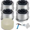 1.98" Trailer Hub Caps (4PCS) with Rubber Plugs & Installation Tool Snug-Fit, Rust-Resistant Bearing Dust Caps for 2000-3500 lb Axles Protects Trailer Hubs from Dirt and Moisture