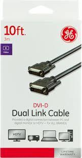 GE DVI-D Dual Link Cable - Black