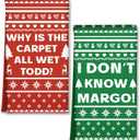 Miss Adola Christmas Kitchen Towels - Christmas Theme 18x26 Inch Absorbent 2pcs Microfiber Dish Towels for Kitchen, Cute Holiday Designs with Xmas Movie Quotes for Decoration, Gifting, Housewarming (Dialogue)