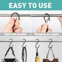 Navona 60 Pcs S Hooks for Hanging Heavy Duty, 3.5-inch Heavy Duty Metal S Hook with Safety Buckle, Suitable for 0.5 inch Rods, S Hook for Hanging Plants, Closet, Kitchen Utensil, Pot, Pan, Bags