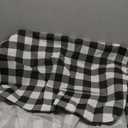 Smiry Rectangle Picnic Table Cloth, Elastic Waterproof Fitted Vinyl Tablecloths, Flannel Backed Buffalo Plaid Table Covers for Dining, Camping, Outdoor (Black and White, 30" x 48")