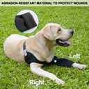 Dog Recovery Sleeve - Front Leg Only, Cone Collar Alternative, 2.5mm Thick Waterproof Abrasion-Resistant Pet Leg Sleeve, Washable, Prevents Licking/Biting & Keeps Wounds Dry (Black, L)