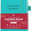 4 x  Legend Planner Address Book with Alphabetical Tabs – Mini Telephone Address Book for Phone Numbers, Addresses, Email Contacts, Passwords & Important Dates – Small Size, 4.3x5.7″, Hardcover, Turquoise