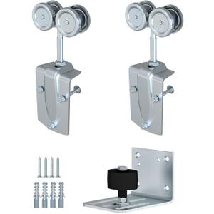 Heavy-Duty Galvanized Steel Exterior Sliding Barn Door Roller Kit, Outdoor Rolling Rollers, 450 lbs Capacity, 2 Packs