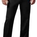 Men's Cozy Hidden Expandable Waist Dress Pants | Premium Stretch Texture Weave Work to Weekend Pants (44W x 30L, Black)