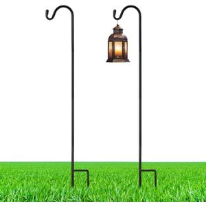 2 Pcs 24 Inch Shepherds Hook for Outdoor Adjustable Bird Feeder Pole Metal Steel Shepard Hooks for Hummingbird Stand Feeder Pole for Garden Plant, Lantern, Hanging Wedding Decor