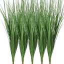 Tigeen 5 Pcs 33 Inch Faux Grasses for Outdoor Planters, UV Resistant Fake Tall Grass, Artificial Grass Plants for Outdoor Decor, Artificial Greenery Stems Weed for Room Home Summer Vase Decor (Green)