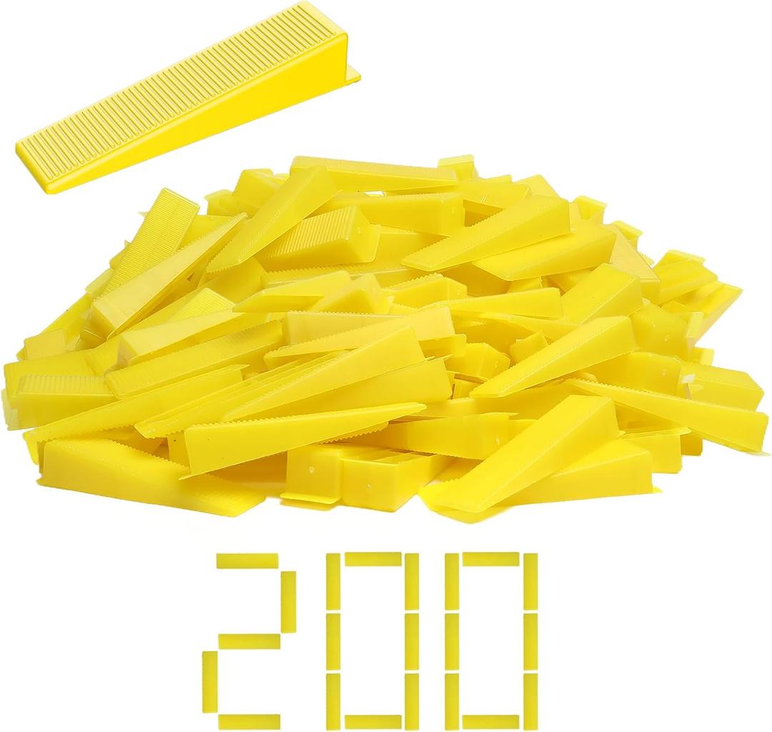 DGSL Tile Leveling System Tile Wedges, 200PCS Reusable Tile Leveling Wedges for 1/8", 1/16", 1/32" Tile Spacers, Tile Leveling Clips and Tile Leveler Installation