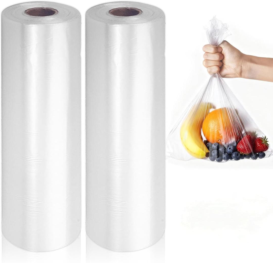10" X 14" Plastic Produce Bag on a Roll, Food Storage Bags, Ideal for Bread, Fruits, Vegetables, Clear Plastic Bags for Refrigerator Storage, Kitchen and Grocery(2 Roll/800 Bags)