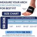 3 x SB SOX Arch Support Sleeves for Plantar Fasciitis Relief (1 Pair)  Foot Compression Sleeves for Plantar Fasciitis and Arch Support for Everyday Use (Large, White)