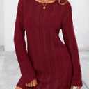 PRETTYGARDEN Women's Swimsuit Cover Up 2025 Summer Bathing Suit Swimwear Crochet Knit Dress Fashion Beach Vacation Clothes (Red, XL)