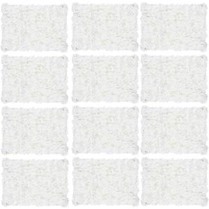 Flower Wall Panel Backdrop: 12 Pcs 24 x 16 Inch White Artificial Hydrangea Floral Panels