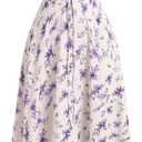 Women Floral Corset Dress Sleeveless Square Neck Spaghetti Straps Dress Boho Holiday Flowy Midi Bustier Sundress (X-Large, Apricot & Purple Floral)