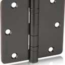 goldenwarm 3 Pack 304 Stainless Steel Door Hinges, Oil Rubbded Bronze Non Removable Pin Heavy Duty Ball Bearing Door Hinges 3.5 Inch, Commercial and Residential Door Hardware, with 1/4 Inch Radius
